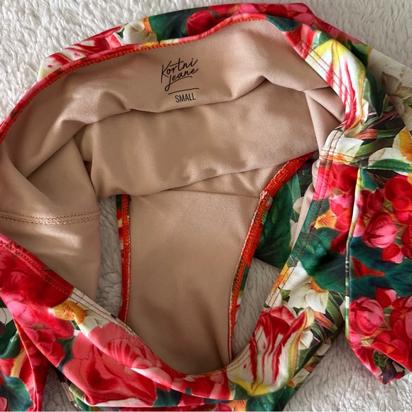 Kortni Jeane Tulips Tie Front Swim Bottoms - Picture 2 of 4